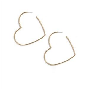 Kate Spade Scrunched Scallops Heart Gold Hoops